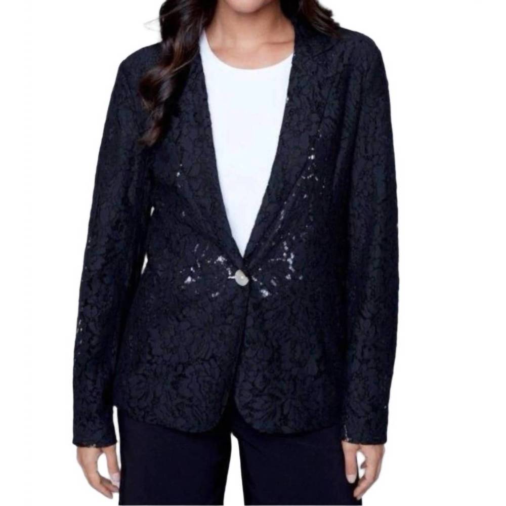 NEW CARRE NOIR lace blazer in black